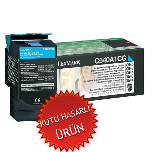 Lexmark C540A1CG Cyan Original Toner - C540 / C543 (Damaged Box) - 1