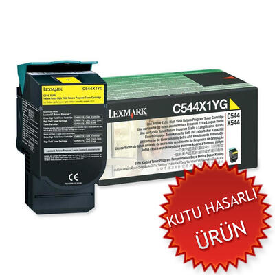 Lexmark C544X1YG Yellow Original Toner - C540 / C544 (Damaged Box) 