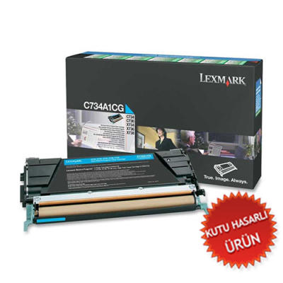 Lexmark C734A1CG Cyan Original Toner - C734 / C736 (Damaged Box) 