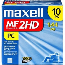 Maxell MF2HD 3.5 HD 1,44 MB Floppy Disk - Biçimlendirilmiş Disket 10LU Paket (T1929) - 1