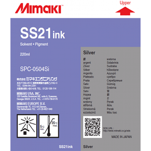 Mimaki SPC-0504Si SS21 Gri (Silver) Orjinal Solvent Mürekkep Kartuşu 220 Ml (T10437) - 1