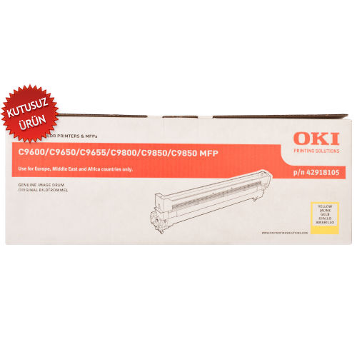 OKI 42918105 Yellow Original Drum Unit - C9600 / C9650 / C9655 / C9800 / C9850 (Without Box) - 1