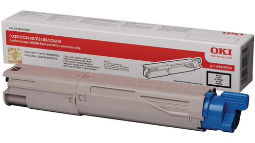 OKI 43459436 Black Original Toner - C3300 / C3400 / CC3450 / C3600 - 1