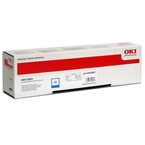 Oki 44643003 Cyan Original Toner - C801 / C821 - 1