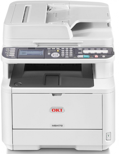 OKI 45762102 (MB472dnw) + Wi-Fi + Network + Scanner + Copier + Fax + Duplex + 33ppm Multi-Function Mono Laser Printer - 1