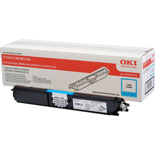 OKI C110 / C130 / MC160 44250723 Cyan Original Toner - 1