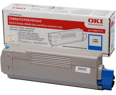 OKI C5850 / C5950 43865723 Cyan Orjiginal Toner 