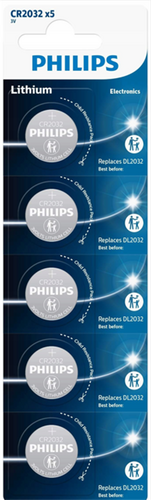 Philips CR2032P5/01B CR2032 Lithium Battery 5 Pcs Chart 3V - 1