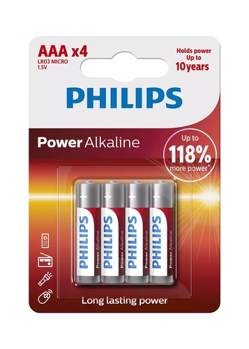 Philips LR03P4B/10 Power Alkaline Battery AAA - 1