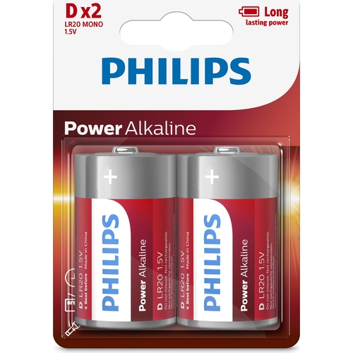 Philips LR20P2B/05 Power Alkaline Battery D Size - 1