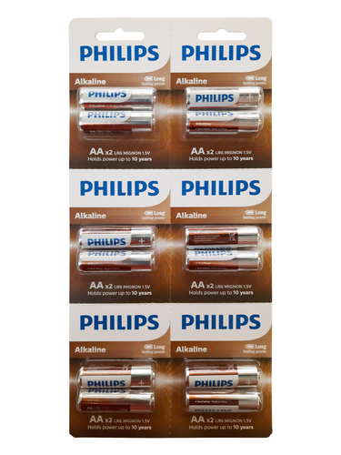 Philips LR6A12S/10 Alkaline Battery AA 12Lİ (6x2) - 1