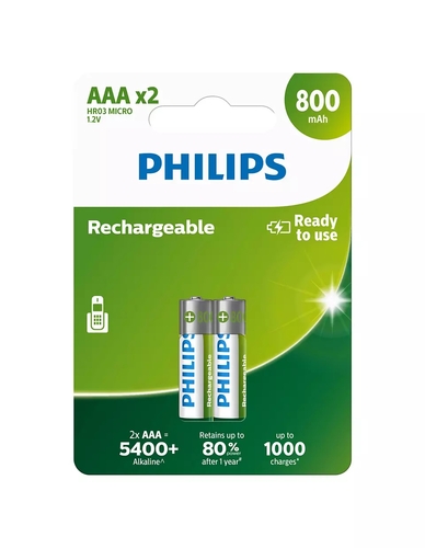 Philips R03B2A80/10 Şarj Edilebilir Pil AAA 800 mAh - 1