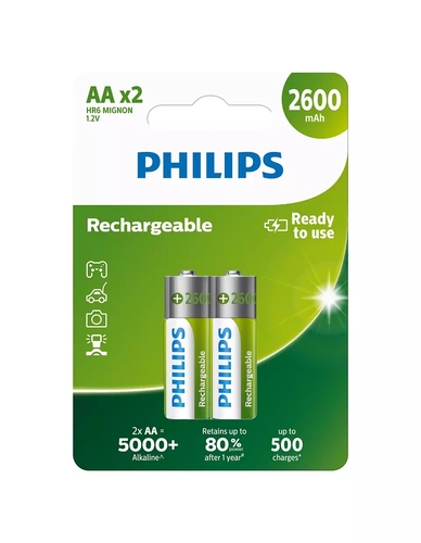 Philips R6B2A260/10 Şarj Edilebilir Pil AA 2600mAh - 1