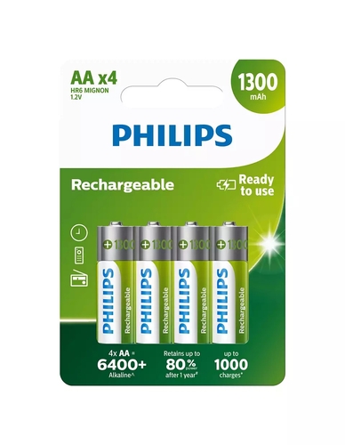 Philips R6B4A130/10 Şarj Edilebilir Pil AA 1300 mAh - 1