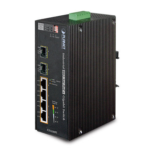 Planet PL-IGS-624HPT Endüstriyel Tip Yönetilemeyen PoE+ Switch (T15229) - 1