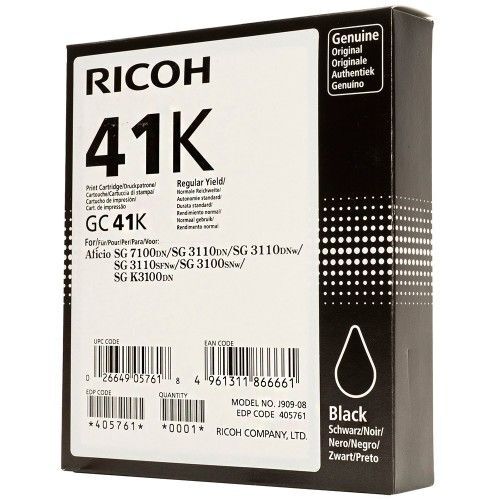 Ricoh 405765 Geljet Black Original Cartridge - SG2100 / SG3110 / SG3100 - 2