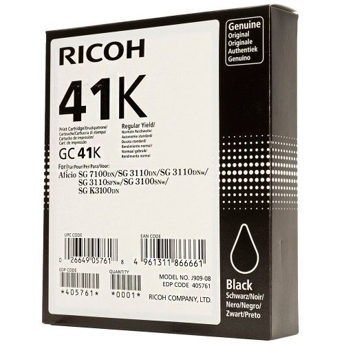 Ricoh 405765 Geljet Black Original Cartridge - SG2100 / SG3110 / SG3100 - 1