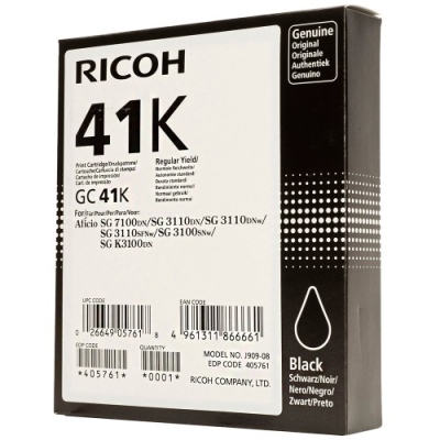 Ricoh GC41K 405765 Geljet Siyah Orjinal Kartuş - SG2100 / SG3110 / SG3100 (T7050) - 1