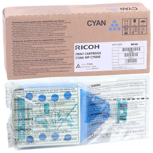 Ricoh 841101 Cyan Original Toner - MP-C6000 / MP-C7500 - 1