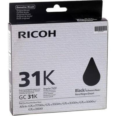 Ricoh GC-31 Black Original Cartridge (405688) GXe3300N, GXe3350N, GXe5550N, GXe7770N 