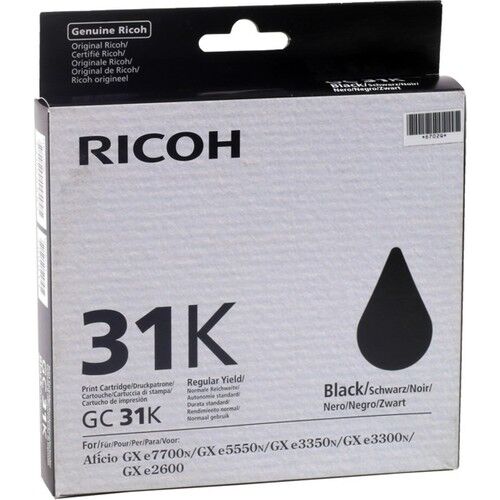 Ricoh GC-31 Black Original Cartridge (405688) GXe3300N, GXe3350N, GXe5550N, GXe7770N - 1