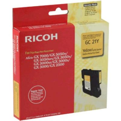 Ricoh GC21Y Yellow Original Cartridge - GX2500, GX3050, GX3000, GX5050 