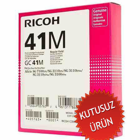 Ricoh GC41M 405767 Geljet Magenta Original Cartridge SG2100 / SG3110 / SG3100 (Without Box) - 1