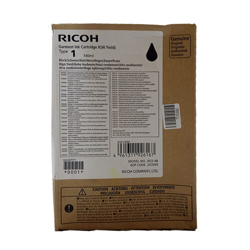 Ricoh Type 1 257059 Black Original Cartridge - Ri1000 - 1