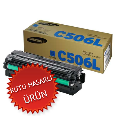 SAMSUNG - Samsung CLT-C506L/ELS Cyan Original Toner Cartridge - CLX-6260 / CLP-680 (Damaged Box)