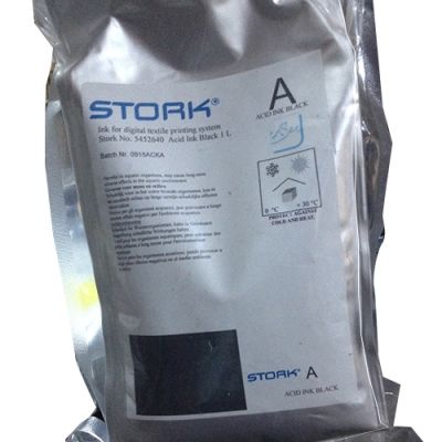 Stork 5452640 Acid Ink (Asit Boya) Siyah Tekstil Mürekkebi 1 Lt. (T5716) - 1