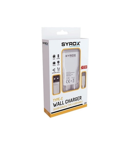 Syrox J28 Type-C Girişli 2.0 Amper Hızlı Şarj Aleti