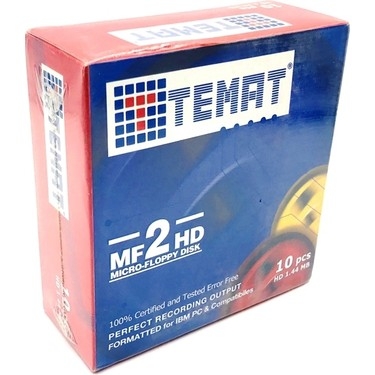 Temat MF2HD 1.44 MB 3.5 90mm Floppy Disk (10'lu Paket) (T17729) - 1