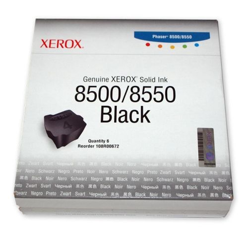 Xerox 108R00672 Black Original Solid Ink Toner 6Pk - Phaser 8500 - 1